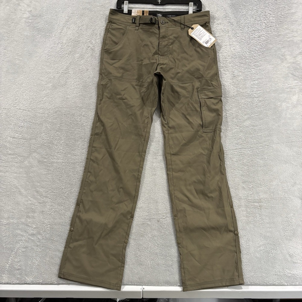 prAna Stretch Zion Pant II Mens 31x32 Straight Leg Outdoor Roll Up Slate Green